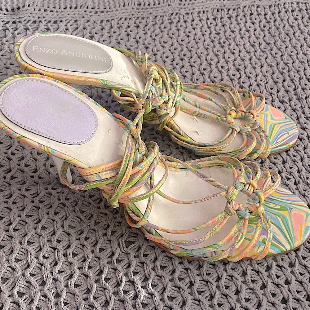 Enzo Angiolini • Colorful Ankle Wrap Heels - Picture 5 of 8